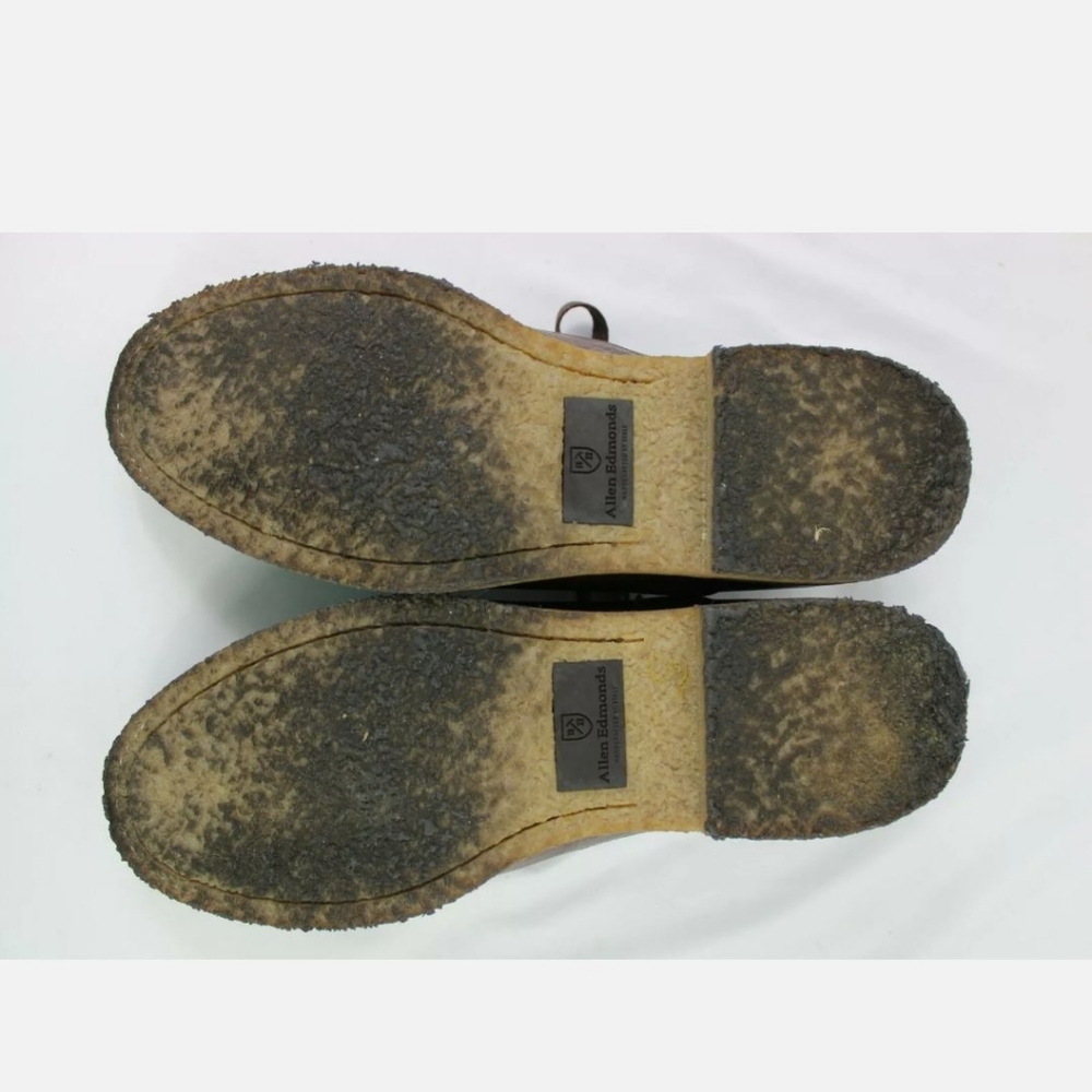 Allen Edmonds Southside Size 10 D Brown Plain Toe Blucher Dress Casual Tie Shoes - Picture 9 of 9